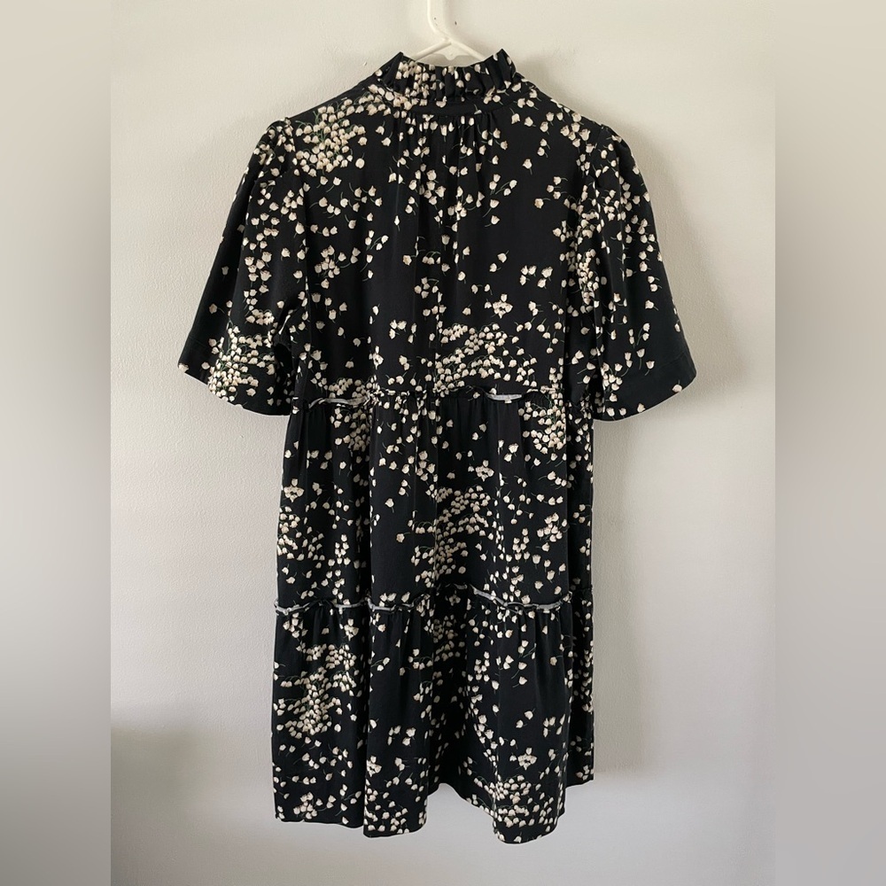 TUCKERNUCK Crawford Dress Size XL Soft Black & Cream Ruffled Floral - Picture 10 of 10